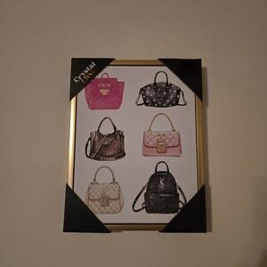 Crystal Luxe Wall Art Designers Hand Bags Art Canvas
